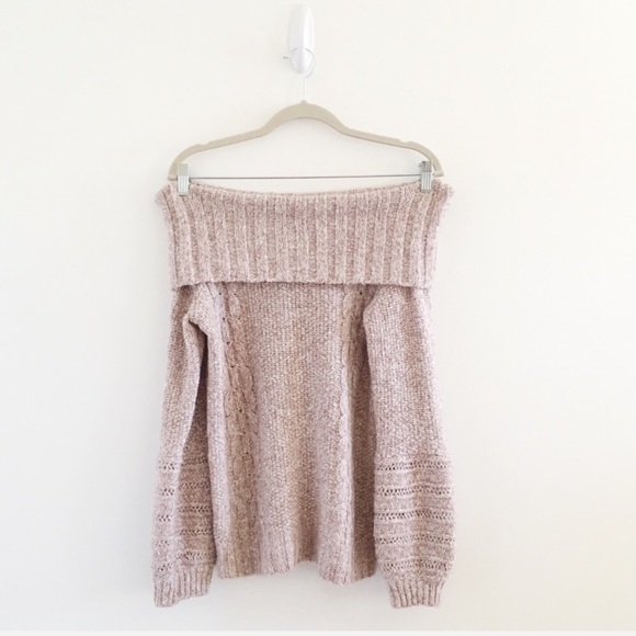 Anthropologie Sweaters - Anthropologie Off Shoulder Balloon Sleeve Sweater